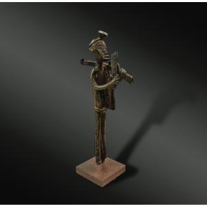 Statuette Depicting A Warrior Standing Democratic Republic Of Congo