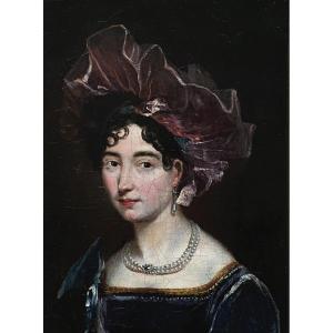 19th Century French School - Portrait Of Young Woman