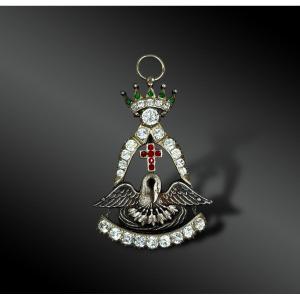 Jewel Of Knight Rose Cross, Freemason - France - 19th Century