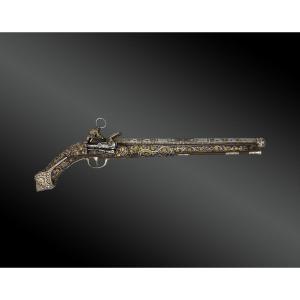 Pistolet à Silex Oriental, Grand Luxe Empire Ottoman, XIXème Siècle