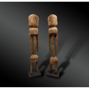Two Statues Of Ancestors - Moba Culture, Northern Togo And Ghana - First Half Of The 20th Century