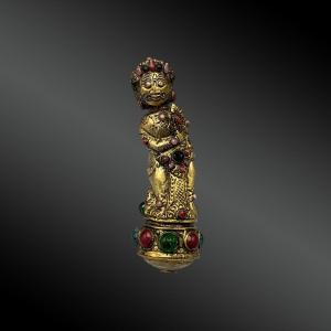 Kris Handle Representing A Dvarapala Indonesia, Bali, 20th Century