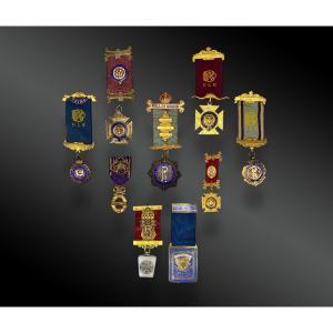 Ensemble De Neuf Médailles Maçonniques. Première Moitié Du XXème Siècle.