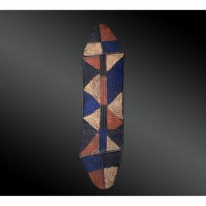 Shield In Wickerwork And Pigments Democratic Republic Of Congo, Africa.