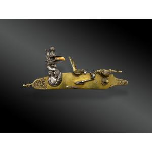 PLATINE de DEMONSTRATION, SILEX et ROUET  Europe, XVIII et XIXème siècle