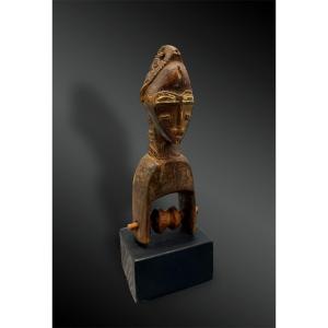 Anthropomorphic Figure Lying Pulley Stirrofy Baoulé Culture, Ivory Coast 
