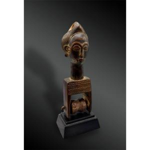 Loom Pulley Stirrup Animated With An Anthropomorphic Face, Baoulé Culture 