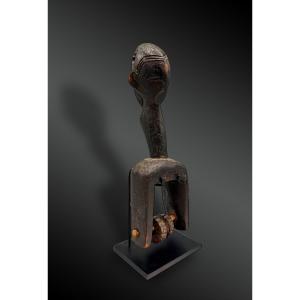Pulley Stirrup For A Weaving Loom, Animated With A Two-faced Design, Gouro Culture, Ivory Coast 