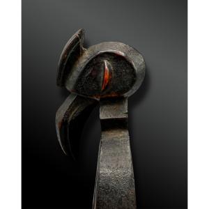 Pulley Stirrup For A Weaving Loom, Animated By A Hornbill Head, Senufo Culture, Ivory Coast