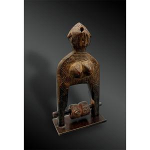 Pulley Stirrup From A Weaving Loom, Animated With A Female Figure, Mossi Culture, Burkina Faso 