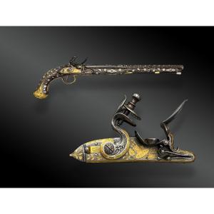 Luxury Flintlock Pistol For The Oriental Market, Signed H. James - Empire Period 