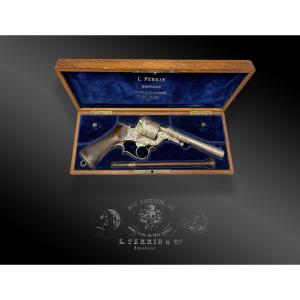 Perrin Revolver, Model 1859, 1st Type, Luxury, In Original Case. France, 19th Century