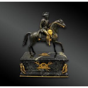 Napoleon On Horseback; Bronze Sculpture - France - Circa 1900