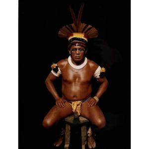 Jean-pierre Dutilleux (b. 1949) Yawalapiti Color Photograph 35 X 27 Cm (on View) 52 X 4