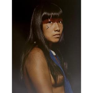 Jean-pierre Dutilleux (b. 1949) Portrait Of A Yawalapiti Woman Colour Photograph 35 X 27