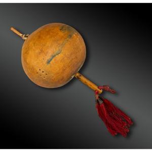 Important HOCHET - CALEBASSE de CHAMAN - Indiens Canela, État du Maranhão, Amazonie