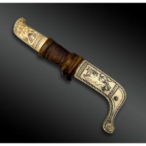 Petit COUTEAU et son FOURREAU Culture Sami, région nord de la Suède, de la Norvège et de la Fin
