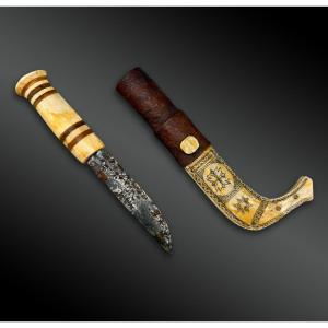 COUTEAU et son FOURREAU Culture Sami, région nord de la Suède, de la Norvège et de la Finlande