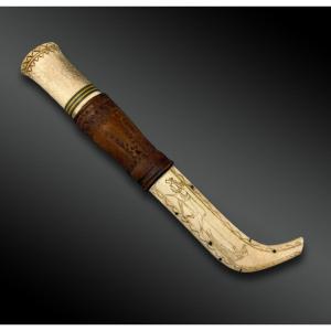 Kaarlo MERIKOSKI (1878 - 1954) COUTEAU et son FOURREAU Culture Sami, région nord de la Finlande