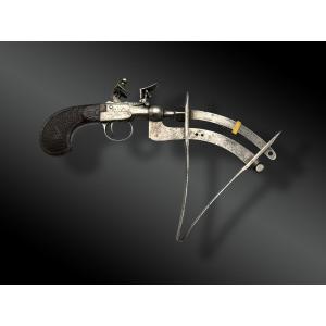 Flint-powered Powder Testing Pistol By Michel Berleur