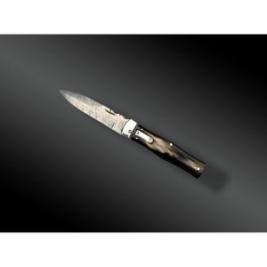 Automatic-opening Folding Knife By Mikov With Damascus Blade