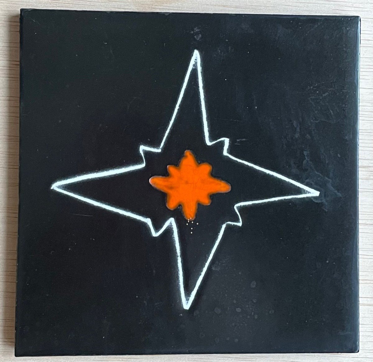 Enamel Earthenware Tile By The Cloutier Brothers 1960s-photo-2