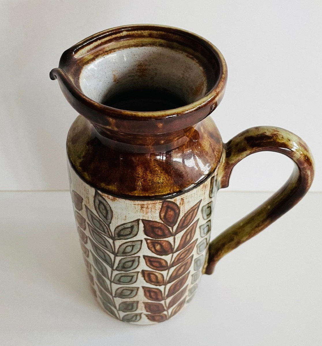 Earthenware Pitcher Malarmey Vallauris 60s-photo-2