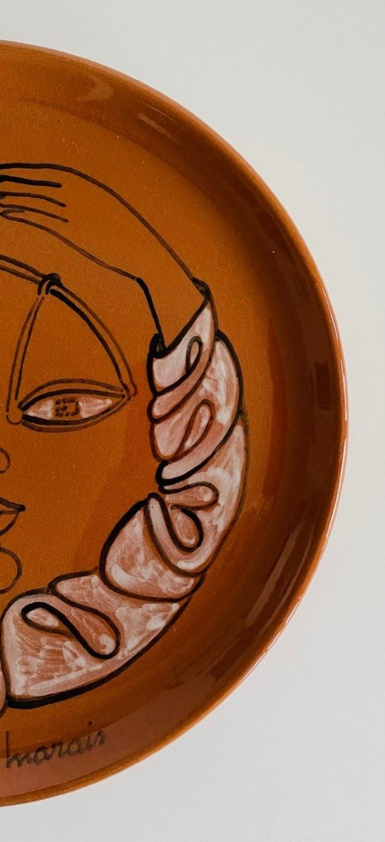 Jean Marais Vallauris "balance" Ceramic Plate-photo-3