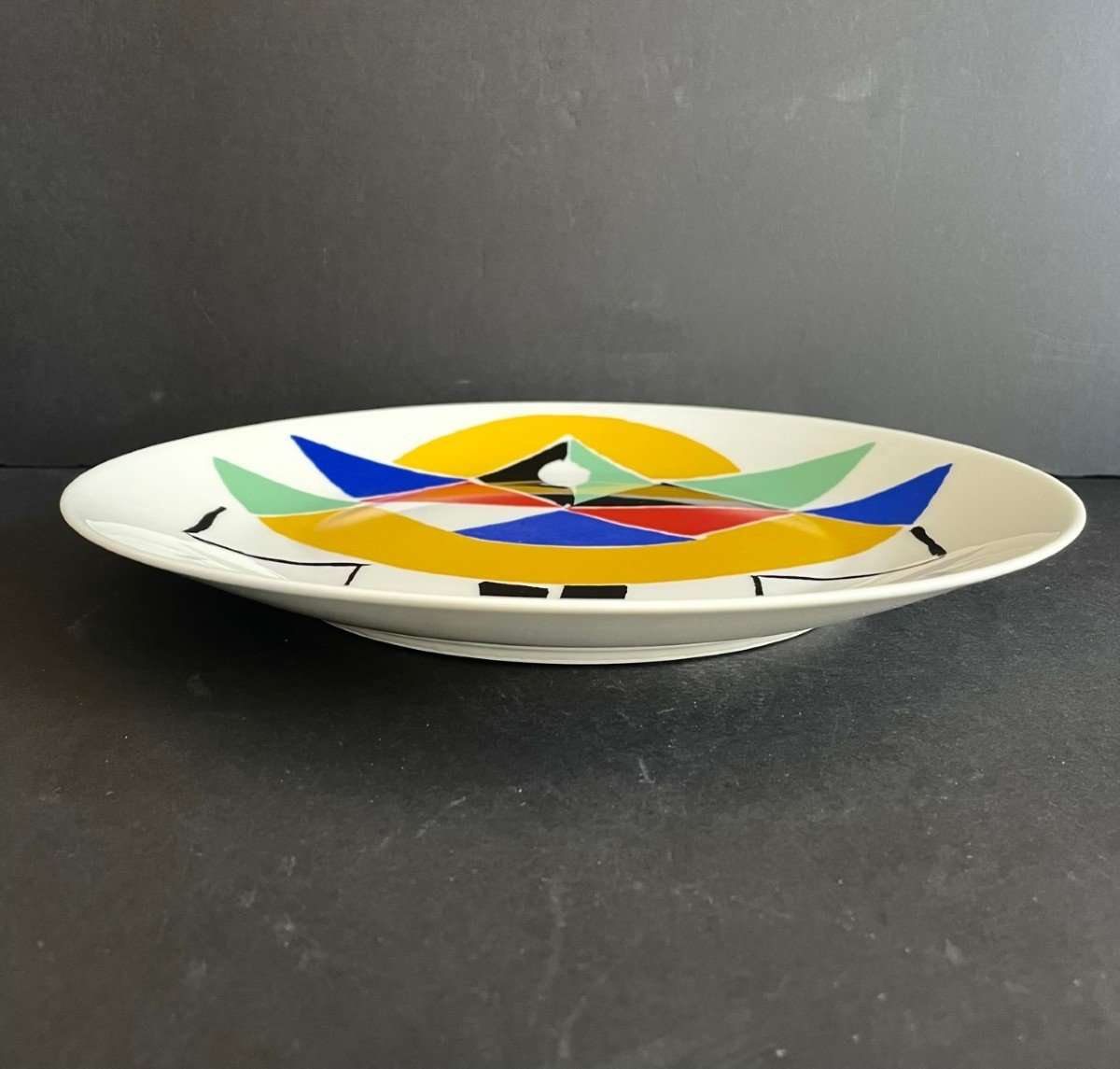 "Carnaval" plat en porcelaine de Limoges par Sonia Delaunay Edition Artcurial-photo-4