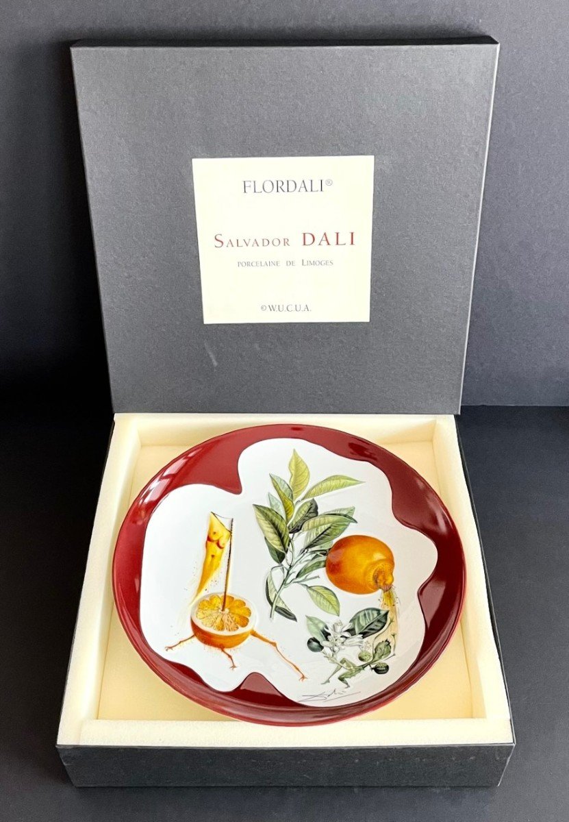 Large Limoges Porcelain Dish "erotic Grapefruit" By Salvador Dali-photo-4