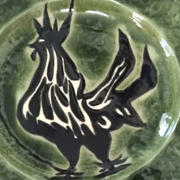 Ceramic Rooster Plate By Jean Lurçat Sant Vicens-photo-2