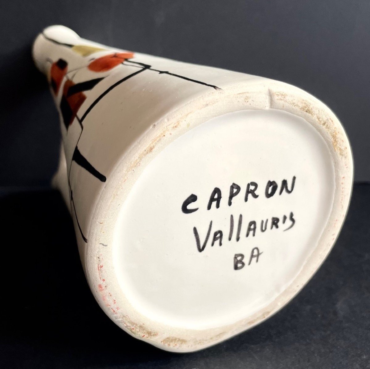Earthenware Whiskey Bottle By Roger Capron Vallauris-photo-4
