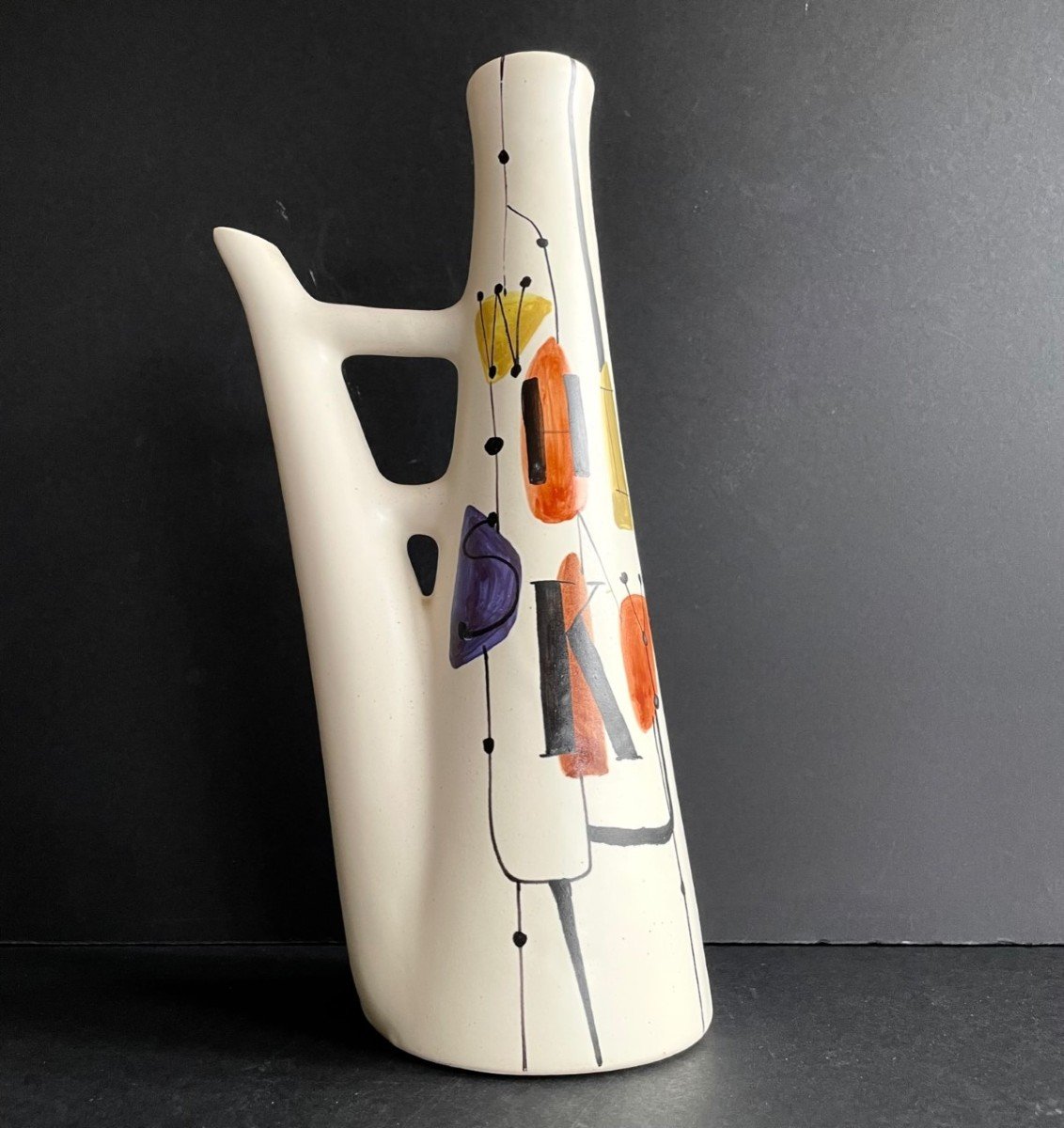 Earthenware Whiskey Bottle By Roger Capron Vallauris