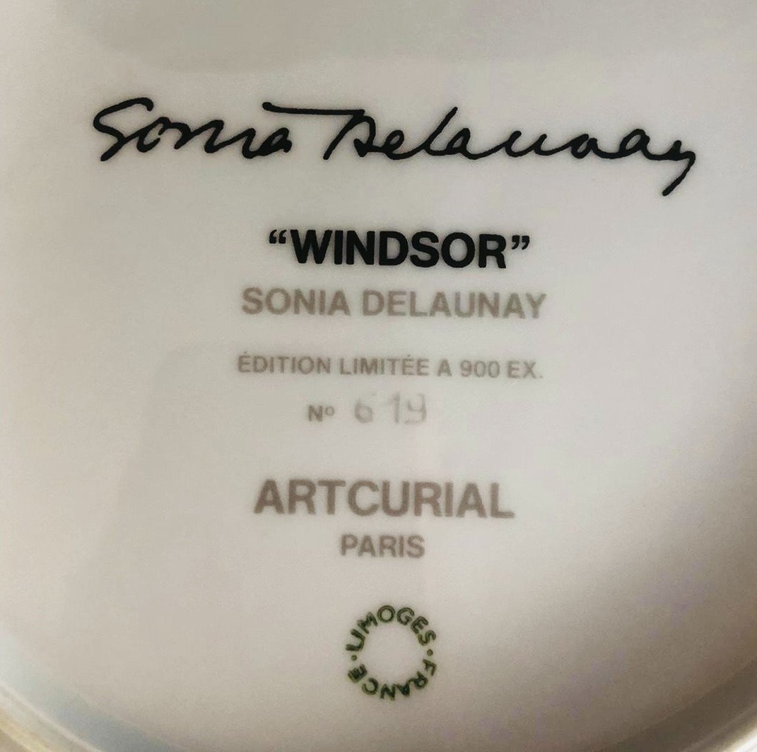 "Windsor" assiette en porcelaine de Limoges d'après Sonia Delaunay, édition limitée Artcurial-photo-1