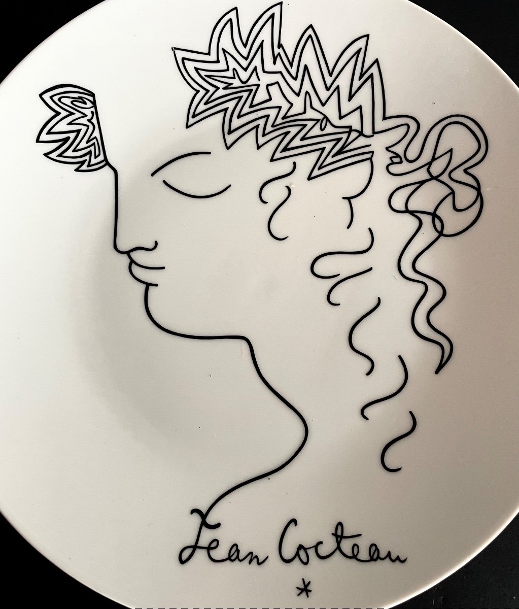 Porcelain Plate Drawing Jean Cocteau-photo-4