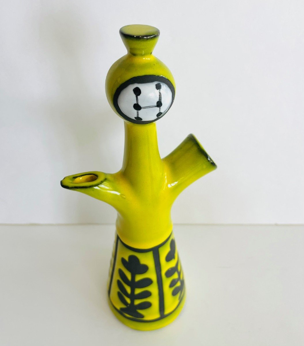 Anthropomorphic Oil And Vinegar Pot By Roger Capron Vallauris-photo-3