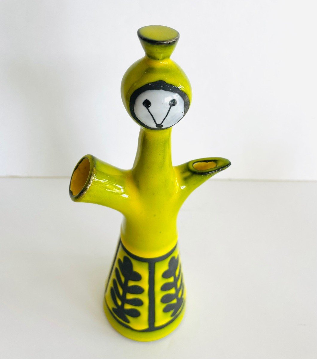 Anthropomorphic Oil And Vinegar Pot By Roger Capron Vallauris-photo-4