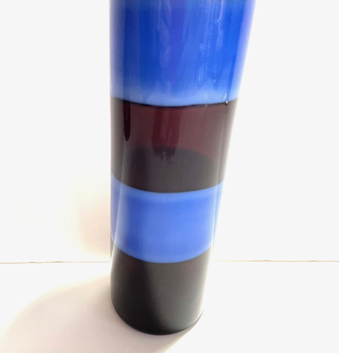 Glass Bottle "a Fasce Orizzontali" By Fulvio Bianconi For Venini 1950s-photo-3