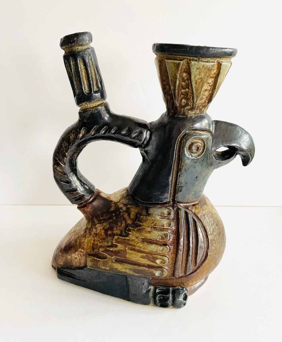 Rare pichet zoomorphe Art Déco par Roger Guérin (Belgique)-photo-2