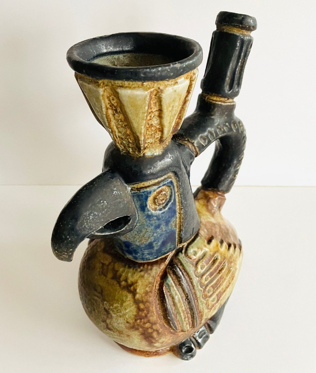 Rare pichet zoomorphe Art Déco par Roger Guérin (Belgique)-photo-4