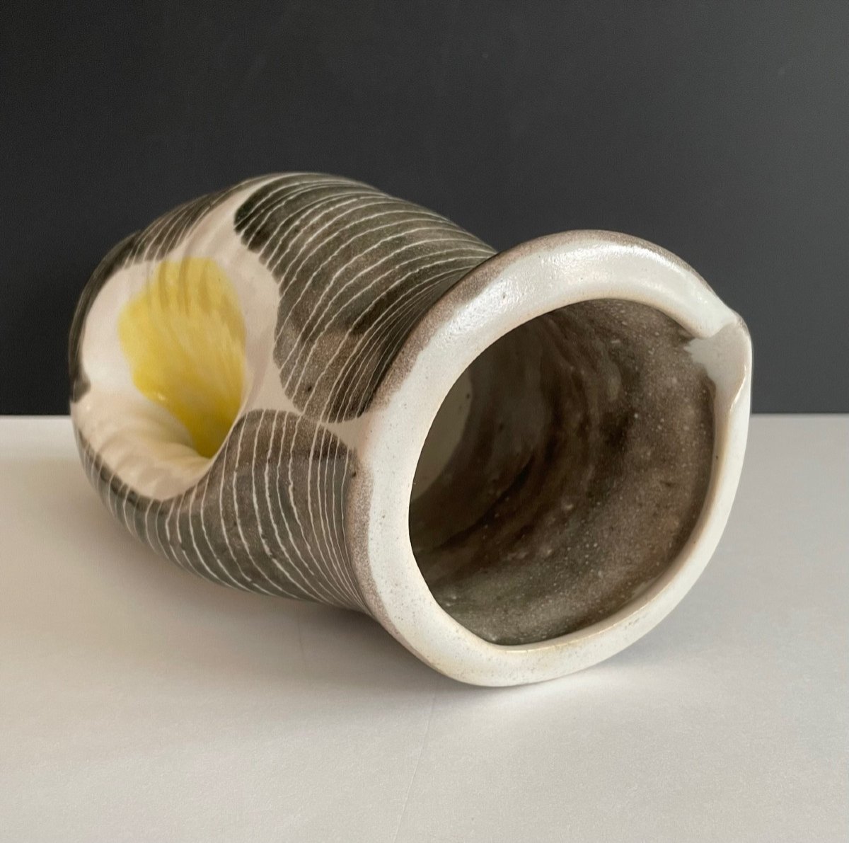 Vase en faïence par Mado Jolain Années 60-photo-2