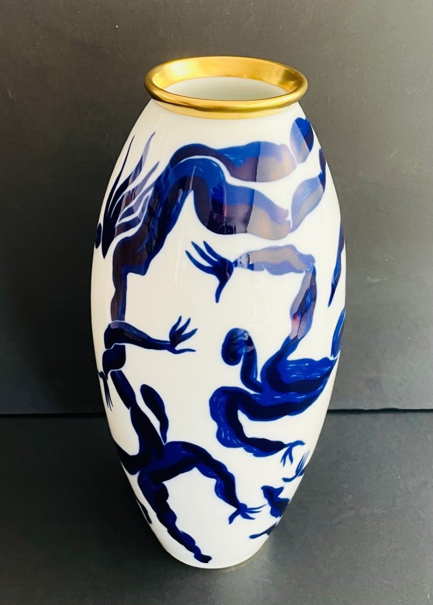 “bacchanale” Vase In Limoges Porcelain By Hervé Van Der Straeten For Bernardaud