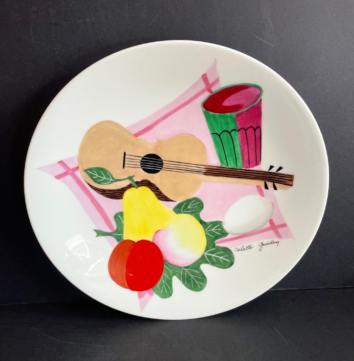 Assiette décorative Colette Guéden pour Primavera porcelaine de Limoges