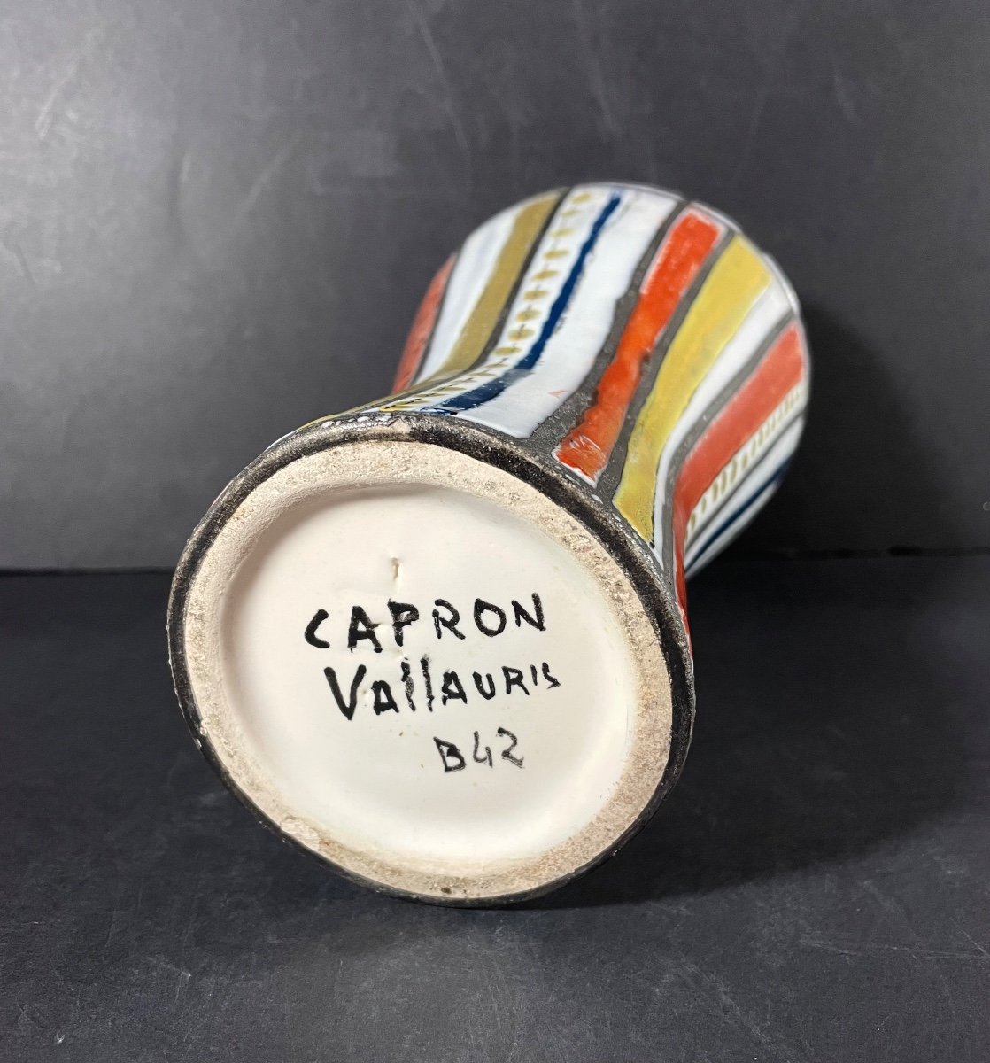 Earthenware Vase By Roger Capron In Vallauris-photo-2