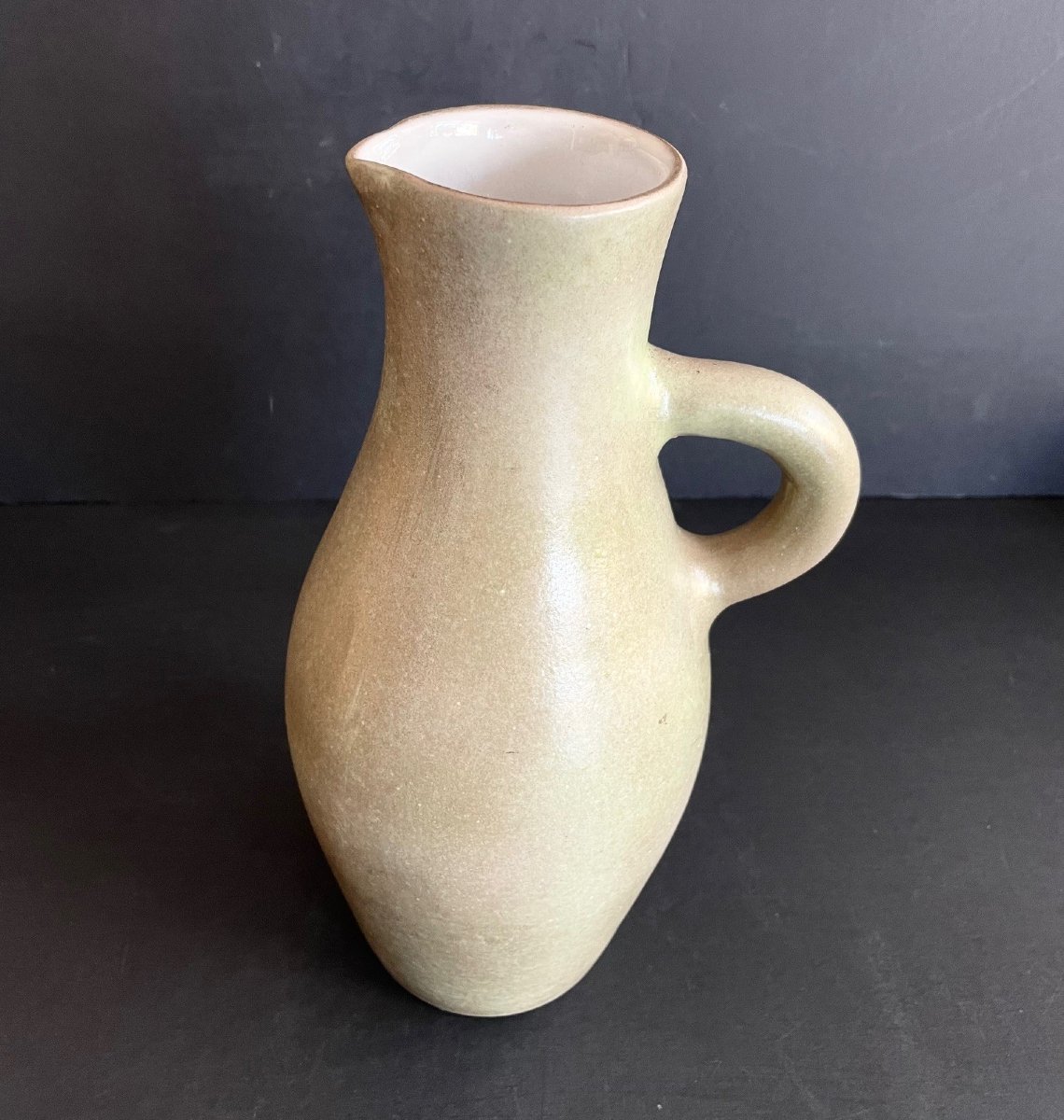 Large Earthenware Pitcher By Jacques Ruelland-photo-2