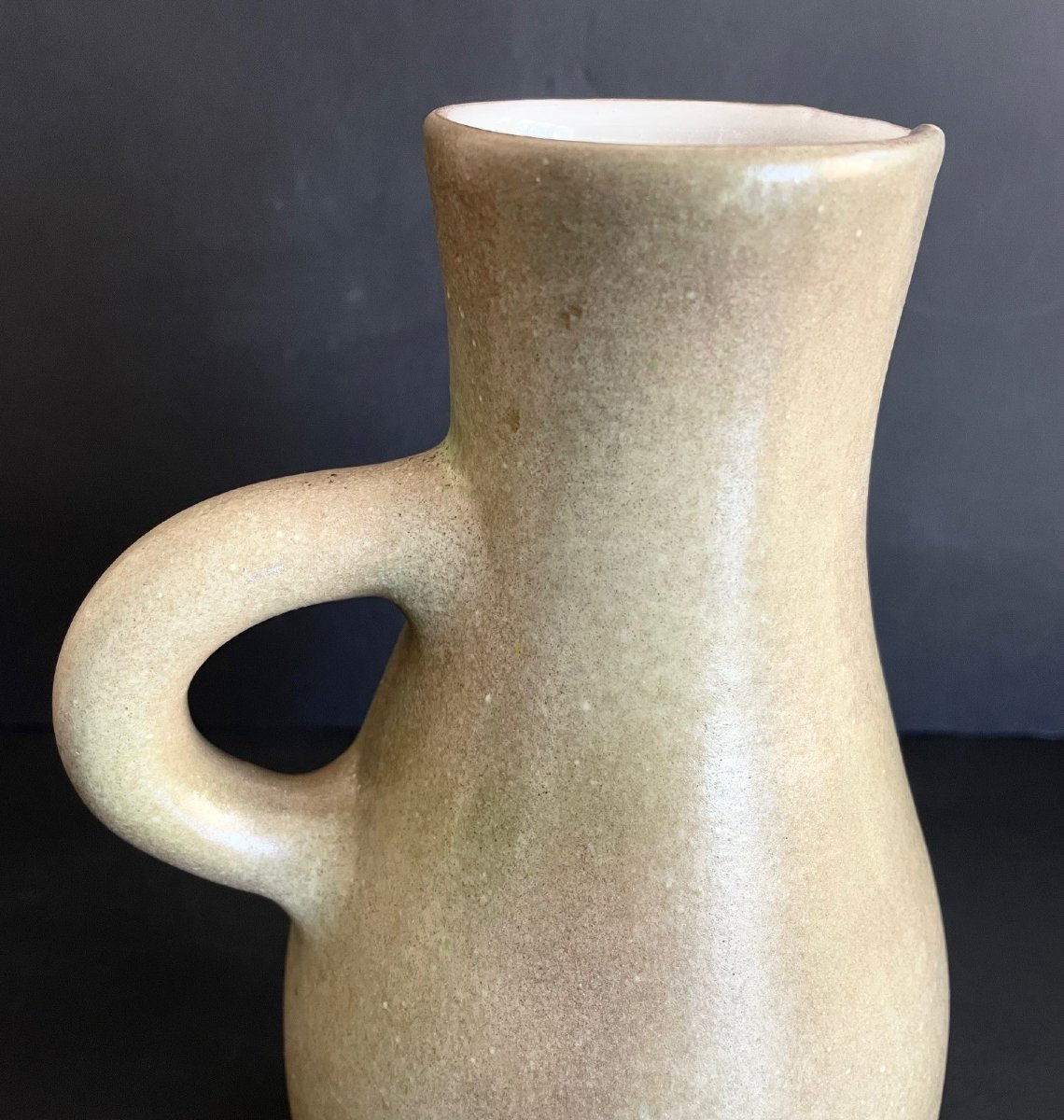 Large Earthenware Pitcher By Jacques Ruelland-photo-3