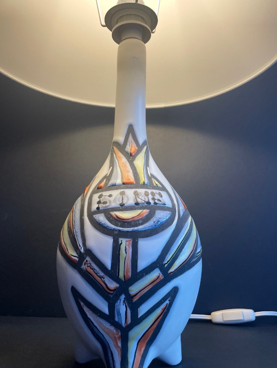 Earthenware Table Lamp By Roger Capron, Vallauris, 1950s-photo-1