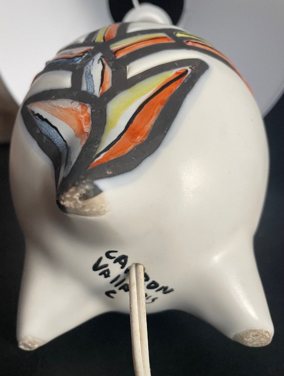 Earthenware Table Lamp By Roger Capron, Vallauris, 1950s-photo-2