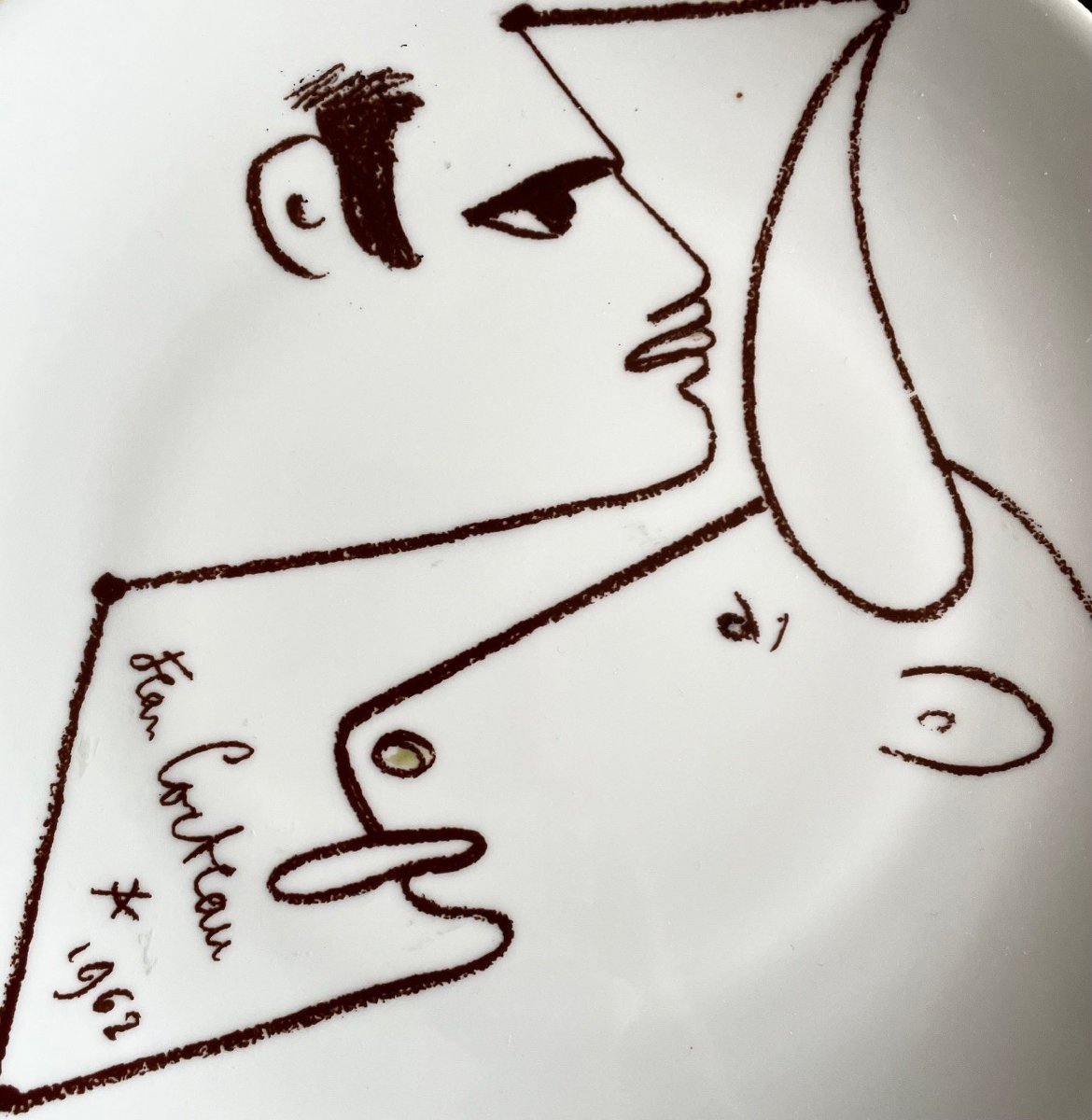 Limoges Porcelain Plate, Design By Jean Cocteau-photo-2