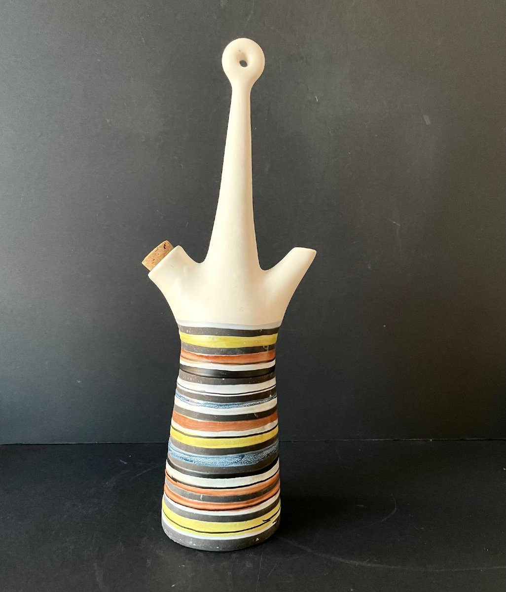 Earthenware Bottle "marc" By Roger Capron In Vallauris-photo-1